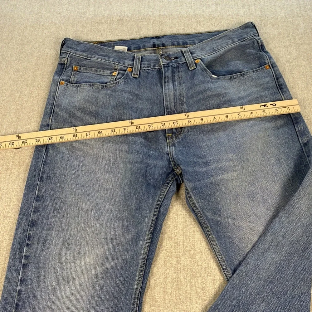 Levis 505 Jeans Mens 34x32 Denim Regular Fit Straight Leg Medium‎ Wash Stretch